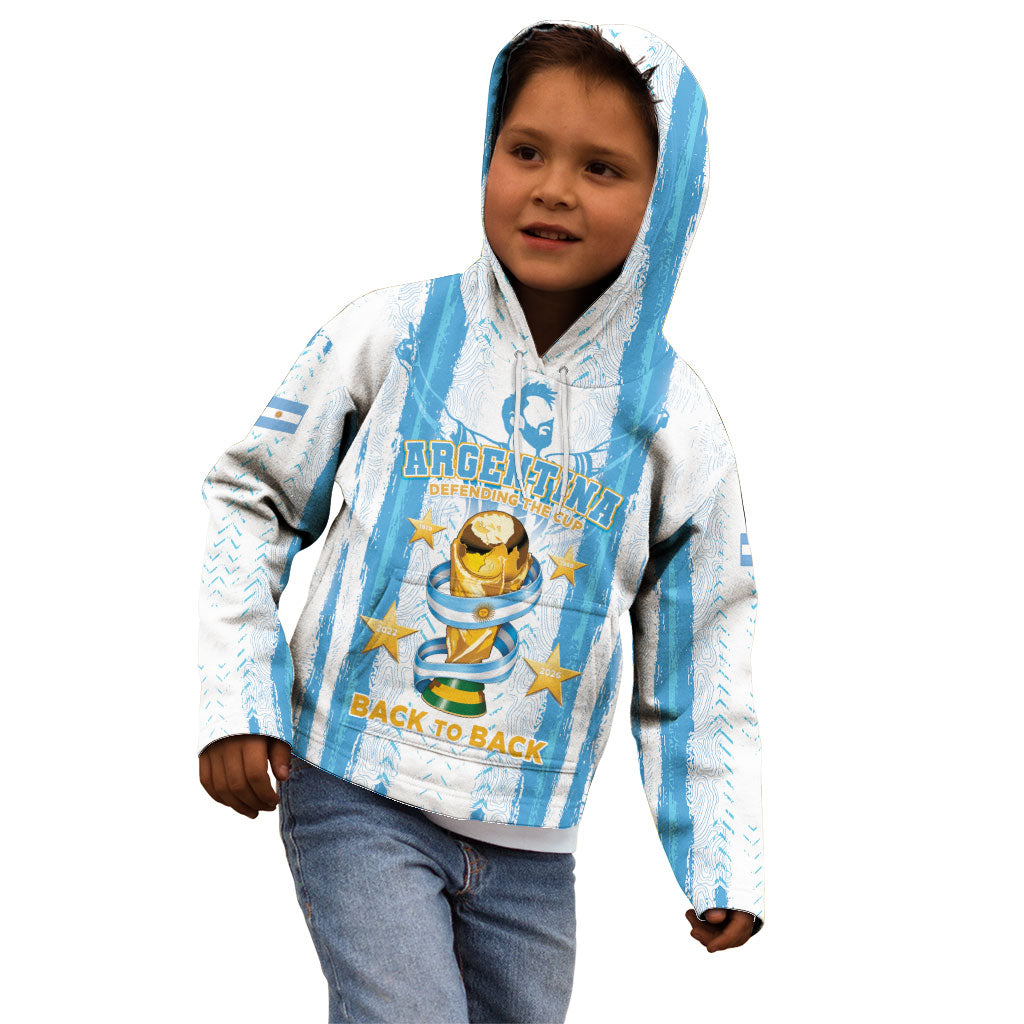 Custom Argentina World Final Football Kid Hoodie Back To Back 2022 2026