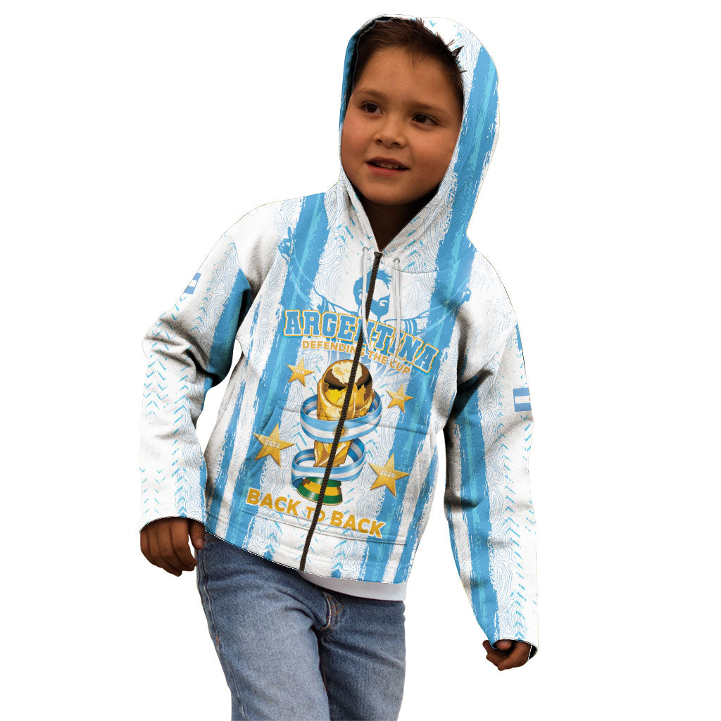 Custom Argentina World Final Football Kid Hoodie Back To Back 2022 2026