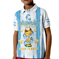 Custom Argentina World Final Football Kid Polo Shirt Back To Back 2022 2026