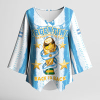 Custom Argentina World Final Football Kimono Sleeve Blouse Back To Back 2022 2026