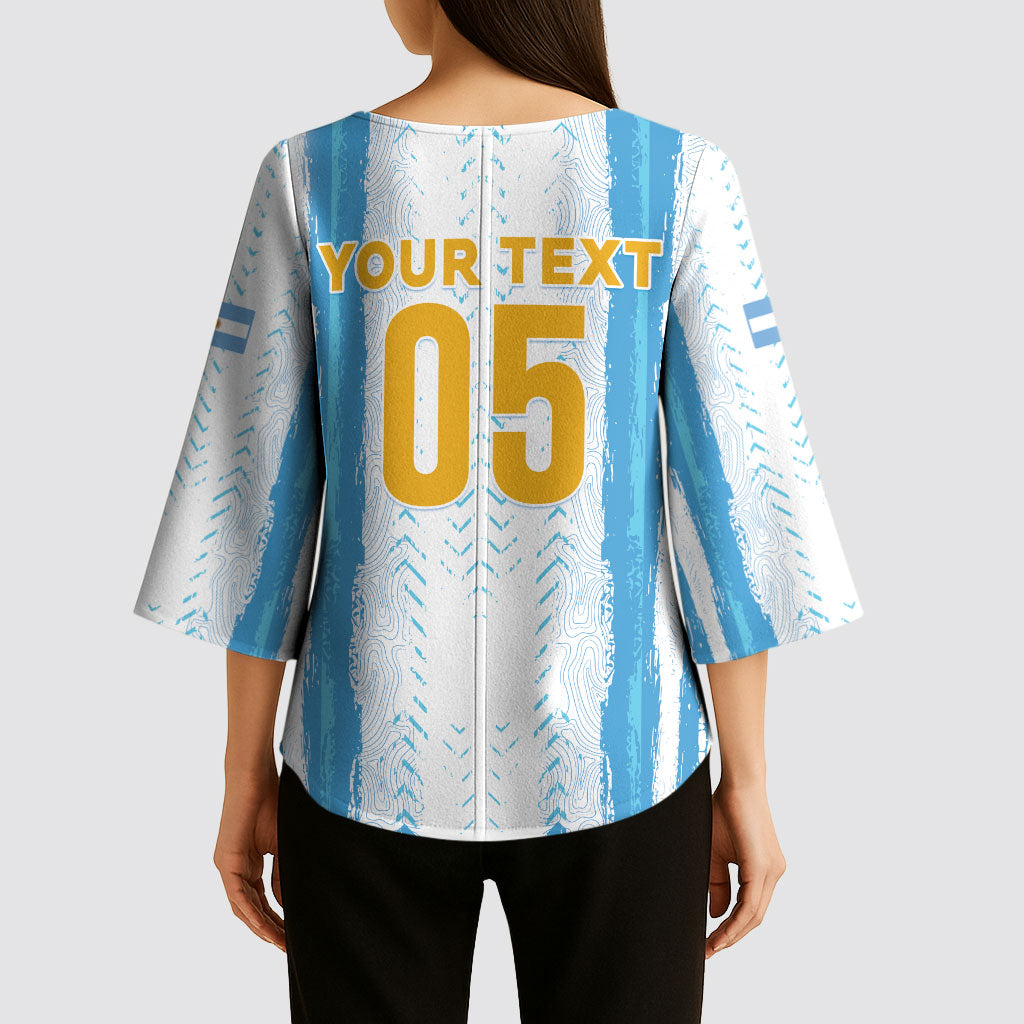 Custom Argentina World Final Football Kimono Sleeve Blouse Back To Back 2022 2026