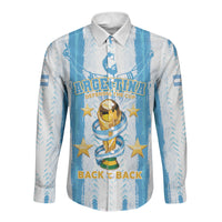 Custom Argentina World Final Football Long Sleeve Button Shirt Back To Back 2022 2026