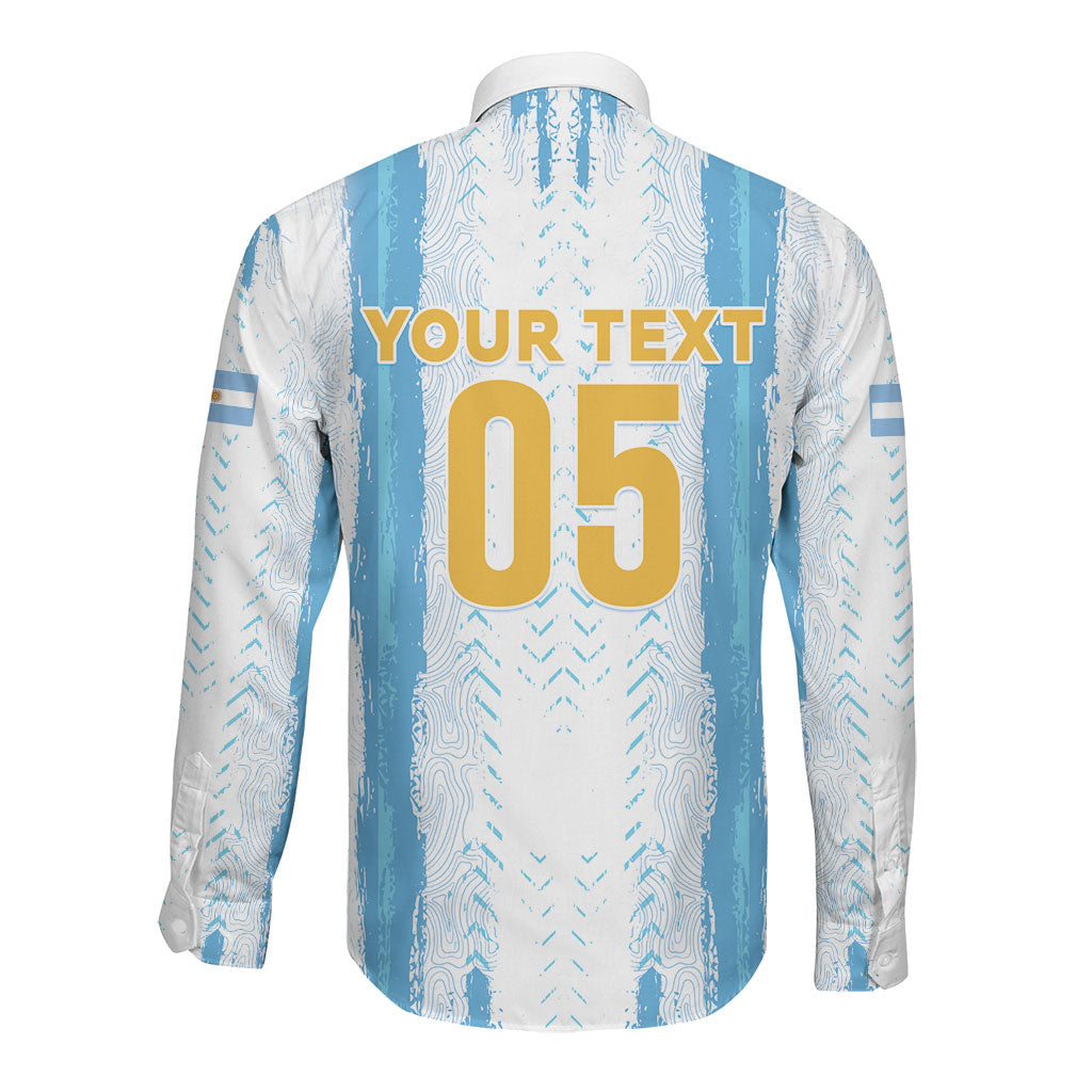 Custom Argentina World Final Football Long Sleeve Button Shirt Back To Back 2022 2026