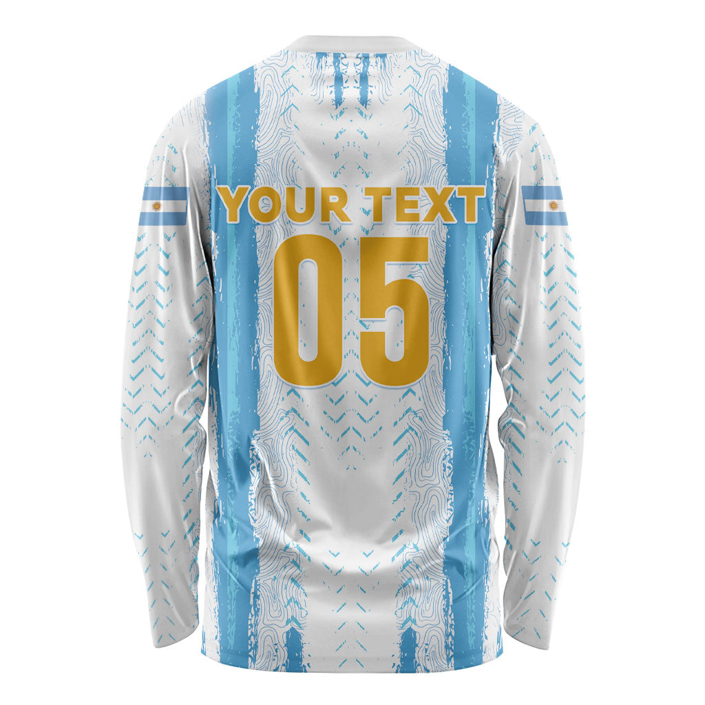 Custom Argentina World Final Football Long Sleeve Shirt Back To Back 2022 2026