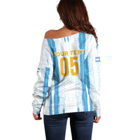 Custom Argentina World Final Football Off Shoulder Sweater Back To Back 2022 2026