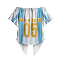 Custom Argentina World Final Football Off Shoulder Wrap Waist Top Back To Back 2022 2026