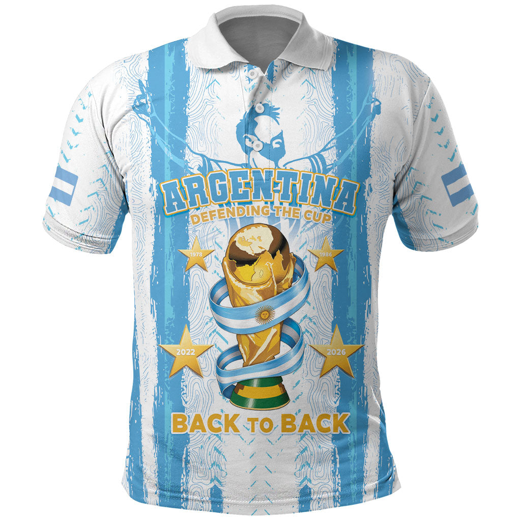 Custom Argentina World Final Football Polo Shirt Back To Back 2022 2026