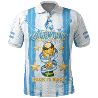 Custom Argentina World Final Football Polo Shirt Back To Back 2022 2026