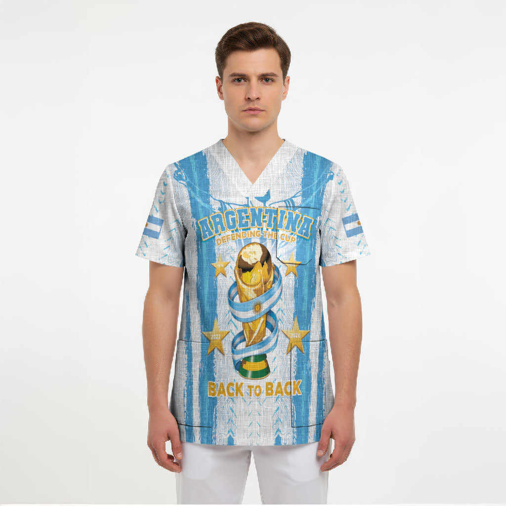 Custom Argentina World Final Football Scrub Top Back To Back 2022 2026