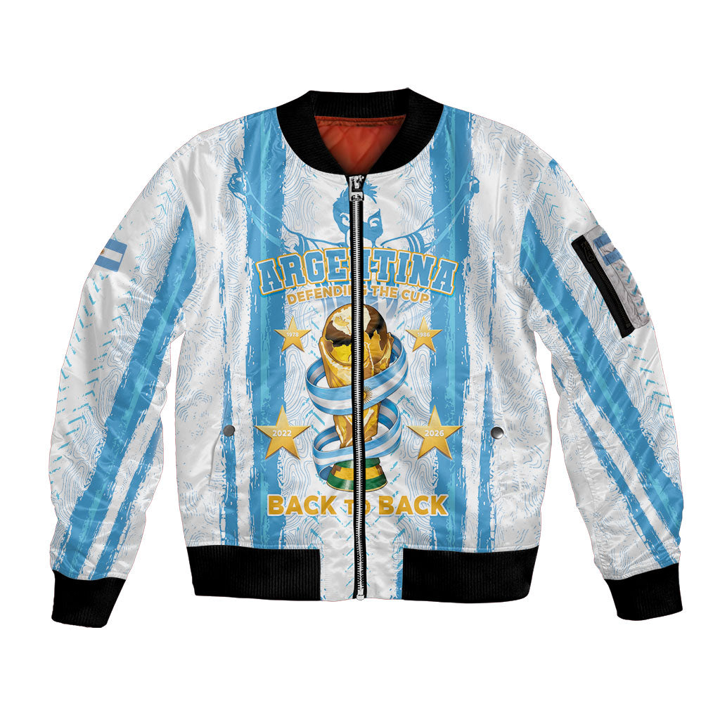 Custom Argentina World Final Football Sleeve Zip Bomber Jacket Back To Back 2022 2026