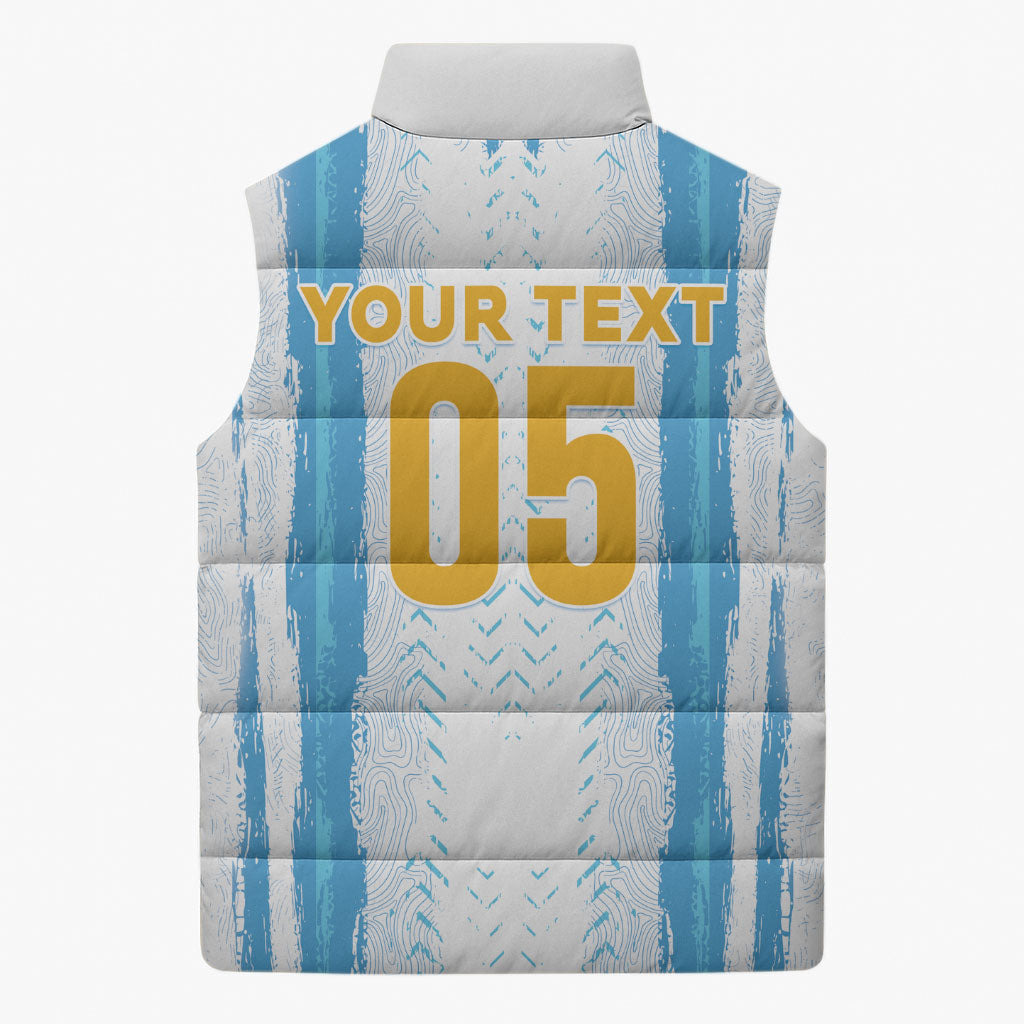 Custom Argentina World Final Football Sleeveless Puffer Jacket Back To Back 2022 2026
