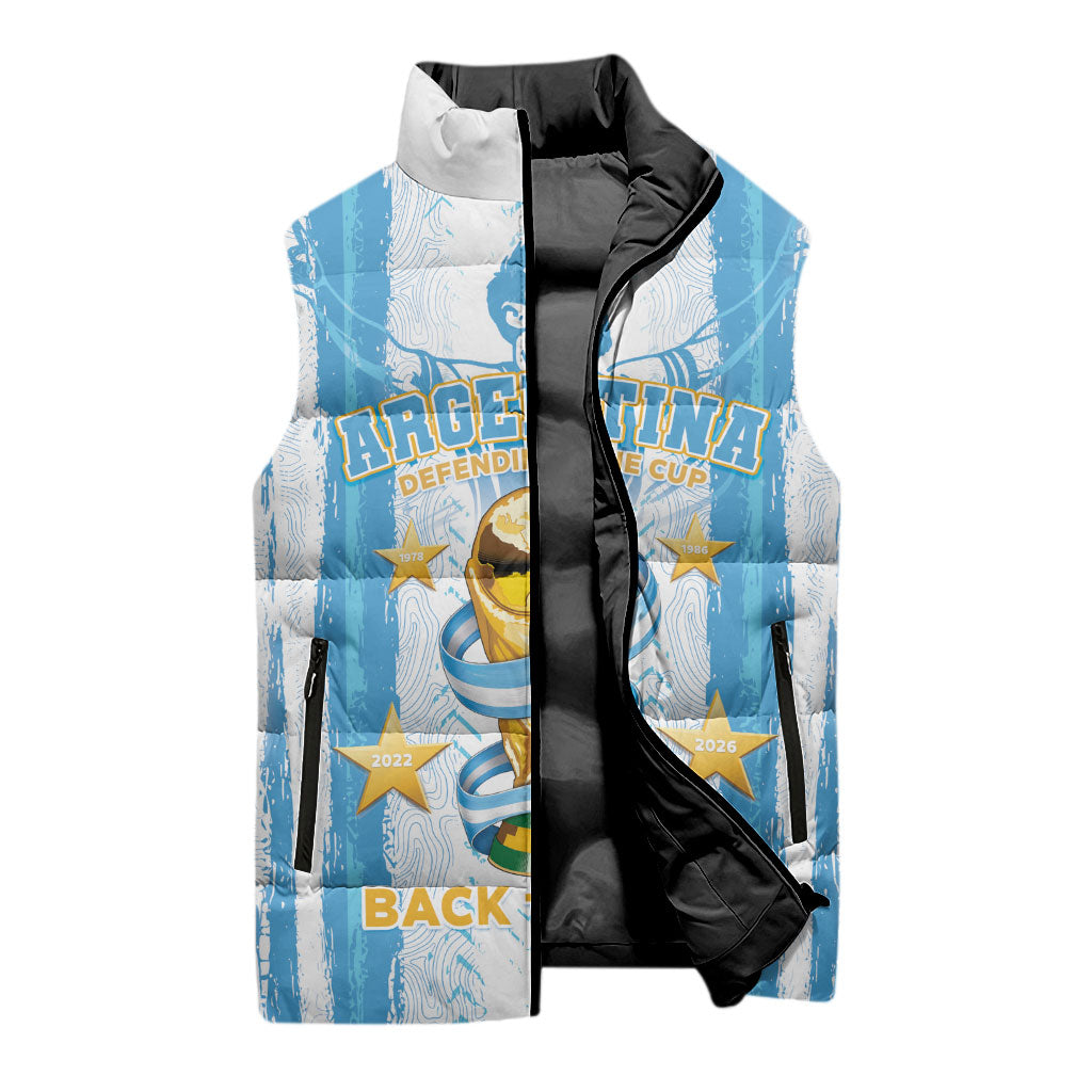 Custom Argentina World Final Football Sleeveless Puffer Jacket Back To Back 2022 2026