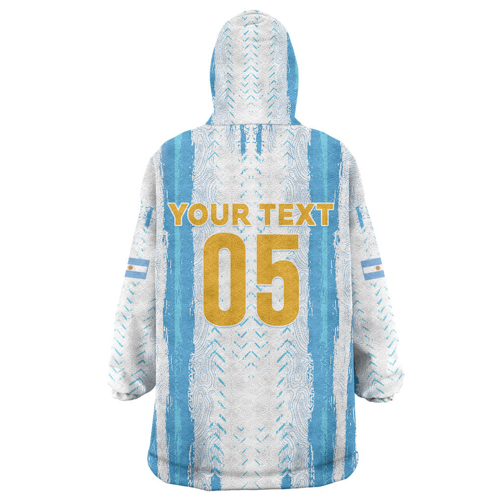 Custom Argentina World Final Football Wearable Blanket Hoodie Back To Back 2022 2026