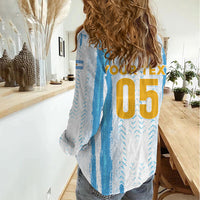 Custom Argentina World Final Football Women Casual Shirt Back To Back 2022 2026