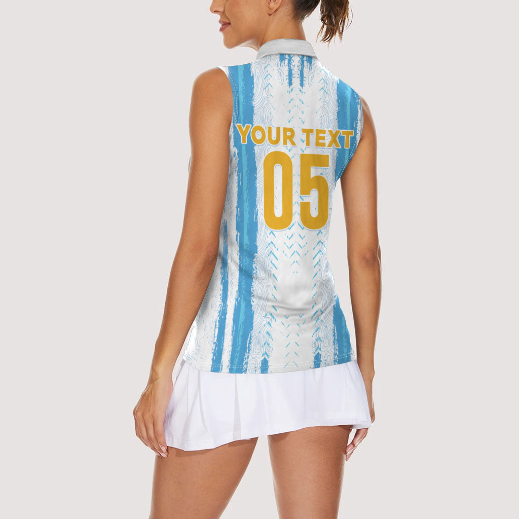 Custom Argentina World Final Football Women Sleeveless Polo Shirt Back To Back 2022 2026