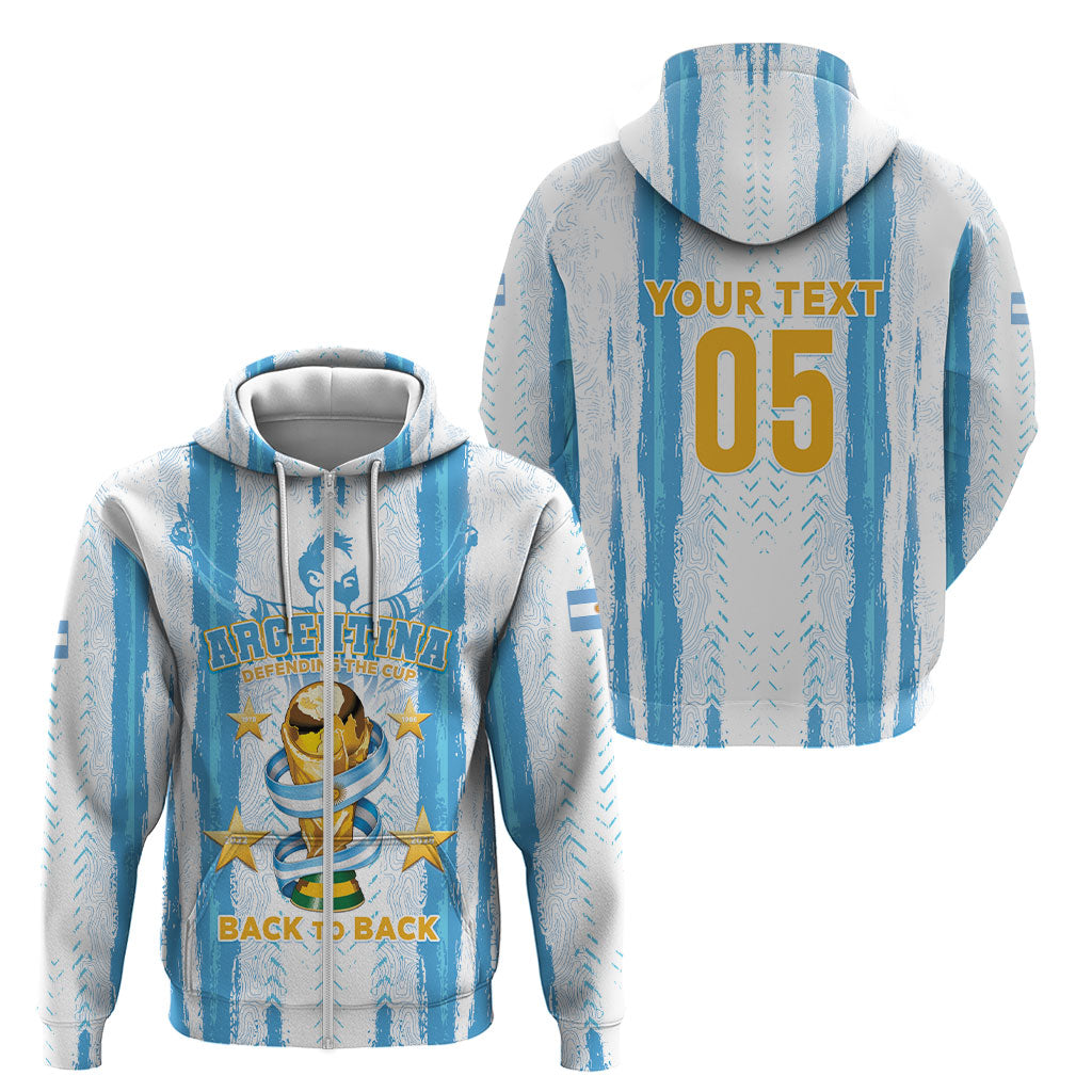 Custom Argentina World Final Football Zip Hoodie Back To Back 2022 2026