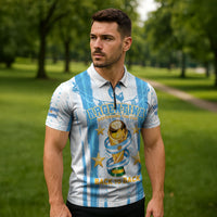 Custom Argentina World Final Football Zipper Polo Shirt Back To Back 2022 2026