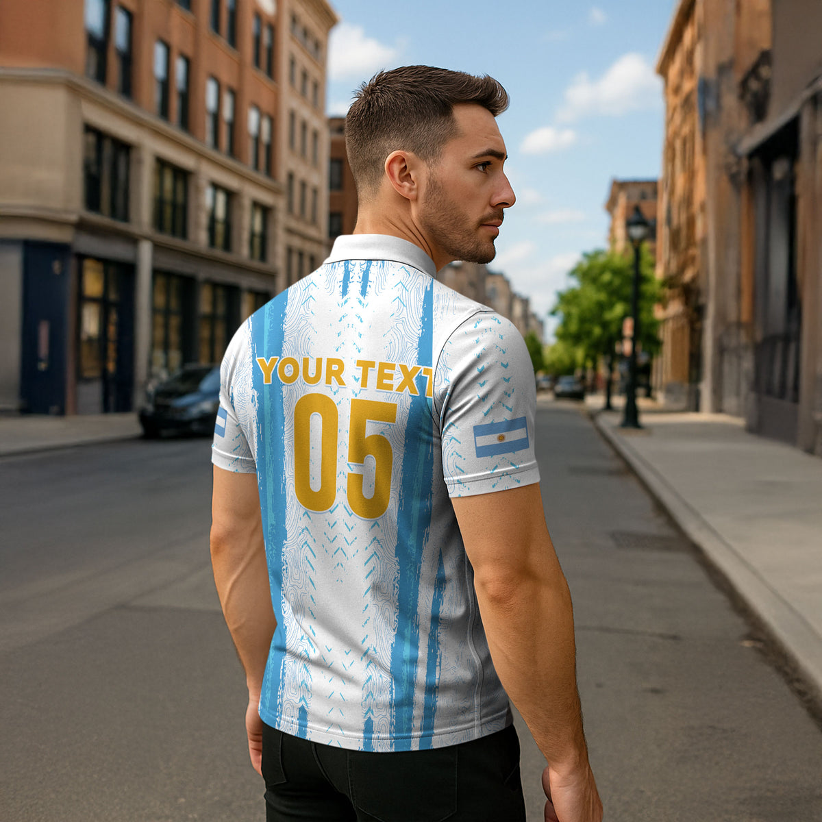 Custom Argentina World Final Football Zipper Polo Shirt Back To Back 2022 2026