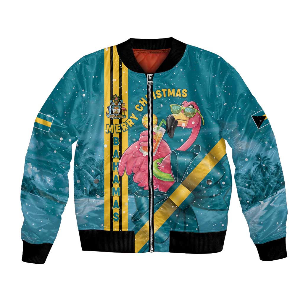 Bahamas Christmas Bomber Jacket Merry Mingo Tropical Vibes - Wonder Print Shop