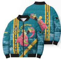 Bahamas Christmas Bomber Puffer Jacket Merry Mingo Tropical Vibes - Wonder Print Shop