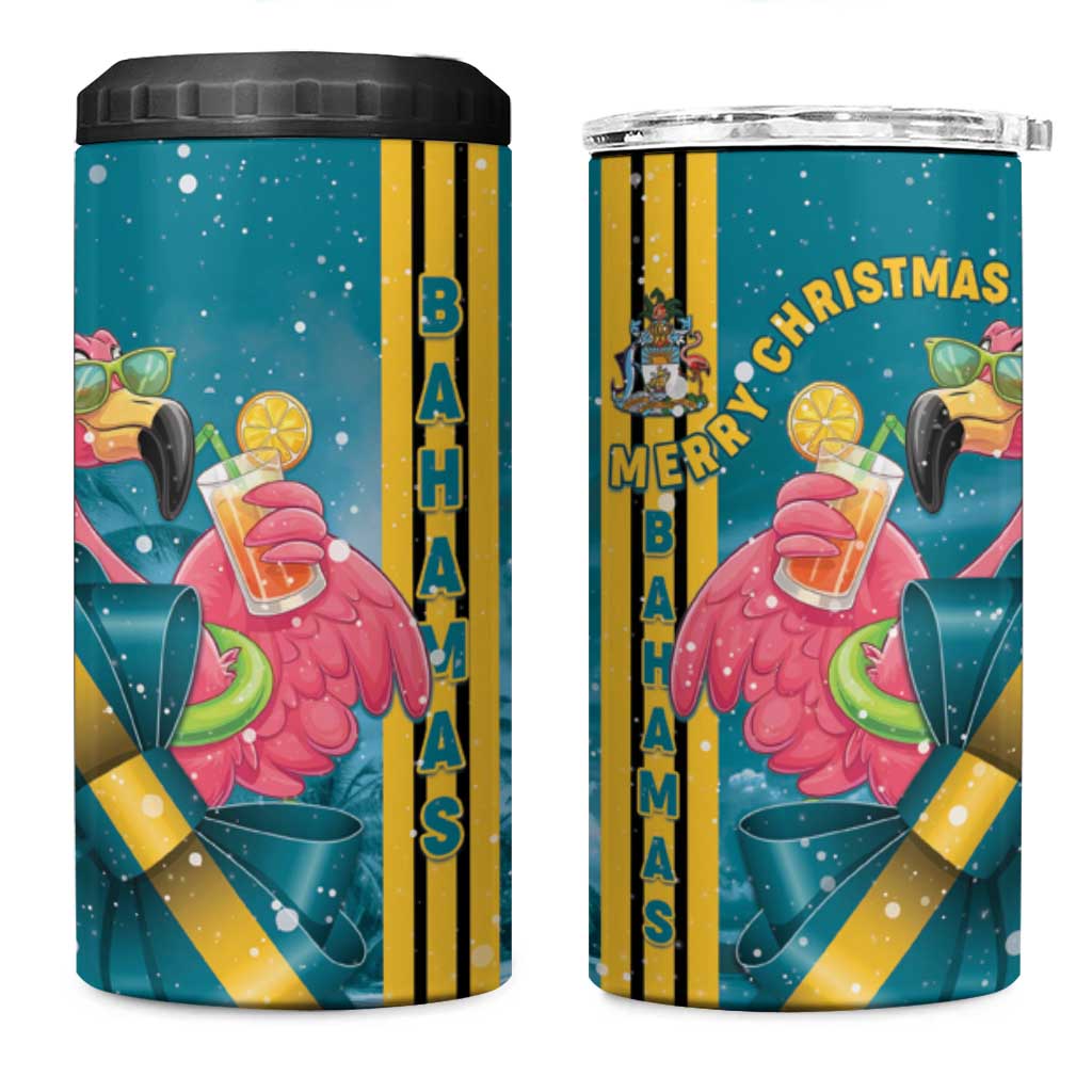 Bahamas Christmas 4 in 1 Can Cooler Tumbler Merry Mingo Tropical Vibes - Wonder Print Shop