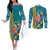 Bahamas Christmas Couples Matching Off The Shoulder Long Sleeve Dress and Long Sleeve Button Shirt Merry Mingo Tropical Vibes - Wonder Print Shop