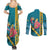 Bahamas Christmas Couples Matching Summer Maxi Dress and Long Sleeve Button Shirt Merry Mingo Tropical Vibes - Wonder Print Shop