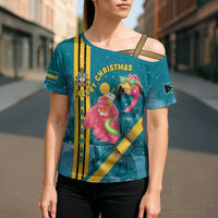 Bahamas Christmas Cross Shoulder Shirt Merry Mingo Tropical Vibes - Wonder Print Shop