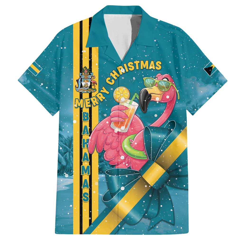 Bahamas Christmas Family Matching Long Sleeve Bodycon Dress and Hawaiian Shirt Merry Mingo Tropical Vibes - Wonder Print Shop