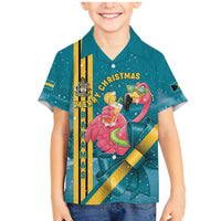 Bahamas Christmas Family Matching Mermaid Dress and Hawaiian Shirt Merry Mingo Tropical Vibes - Wonder Print Shop