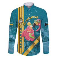 Bahamas Christmas Family Matching Off The Shoulder Long Sleeve Dress and Hawaiian Shirt Merry Mingo Tropical Vibes - Wonder Print Shop