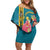 Bahamas Christmas Family Matching Off Shoulder Short Dress and Hawaiian Shirt Merry Mingo Tropical Vibes - Wonder Print Shop
