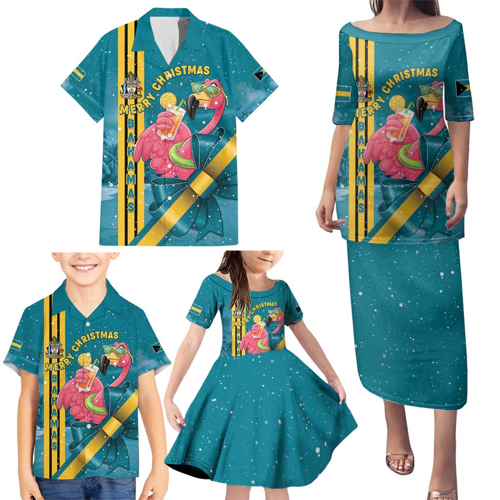 Bahamas Christmas Family Matching Puletasi and Hawaiian Shirt Merry Mingo Tropical Vibes - Wonder Print Shop