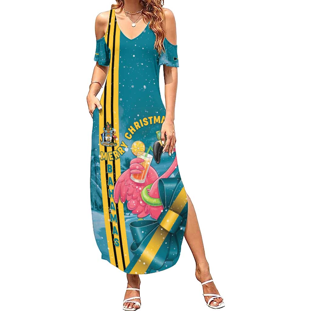 Bahamas Christmas Family Matching Summer Maxi Dress and Hawaiian Shirt Merry Mingo Tropical Vibes - Wonder Print Shop