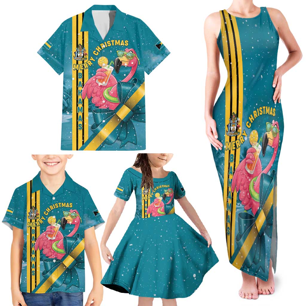 Bahamas Christmas Family Matching Tank Maxi Dress and Hawaiian Shirt Merry Mingo Tropical Vibes - Wonder Print Shop