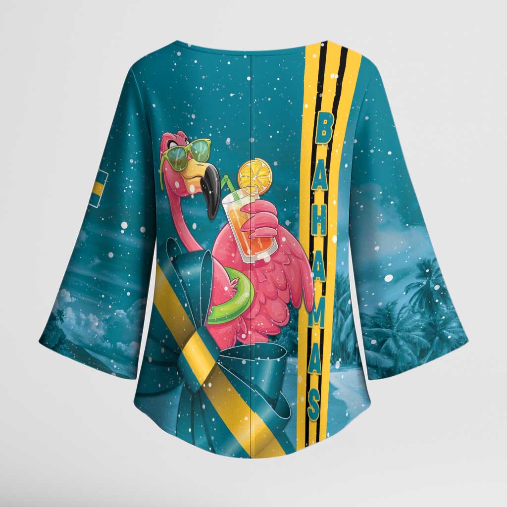 Bahamas Christmas Kimono Sleeve Blouse Merry Mingo Tropical Vibes - Wonder Print Shop