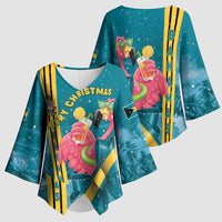 Bahamas Christmas Kimono Sleeve Blouse Merry Mingo Tropical Vibes - Wonder Print Shop
