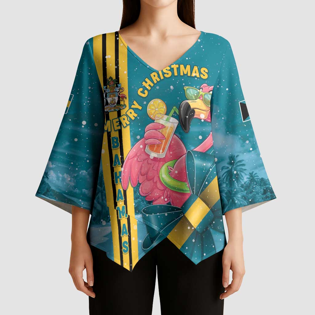 Bahamas Christmas Kimono Sleeve Blouse Merry Mingo Tropical Vibes - Wonder Print Shop