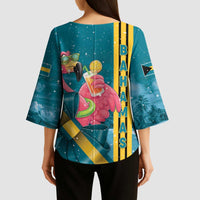 Bahamas Christmas Kimono Sleeve Blouse Merry Mingo Tropical Vibes - Wonder Print Shop