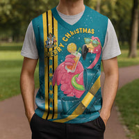 Bahamas Christmas Knitted V-Neck Vest Merry Mingo Tropical Vibes - Wonder Print Shop