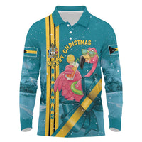 Bahamas Christmas Long Sleeve Polo Shirt Merry Mingo Tropical Vibes - Wonder Print Shop