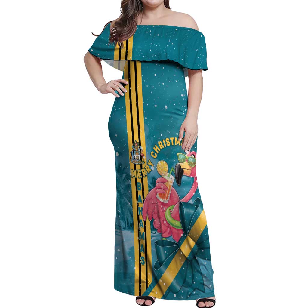 Bahamas Christmas Off Shoulder Maxi Dress Merry Mingo Tropical Vibes - Wonder Print Shop