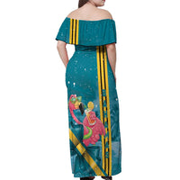 Bahamas Christmas Off Shoulder Maxi Dress Merry Mingo Tropical Vibes - Wonder Print Shop