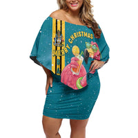 Bahamas Christmas Off Shoulder Short Dress Merry Mingo Tropical Vibes - Wonder Print Shop