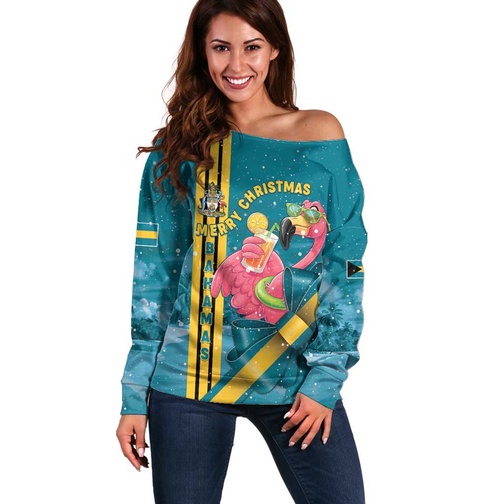 Bahamas Christmas Off Shoulder Sweater Merry Mingo Tropical Vibes - Wonder Print Shop
