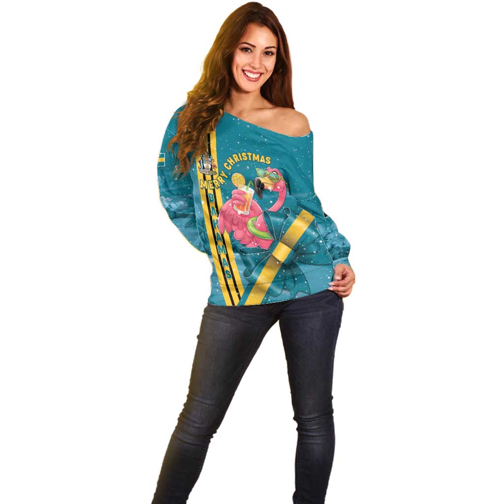 Bahamas Christmas Off Shoulder Sweater Merry Mingo Tropical Vibes - Wonder Print Shop