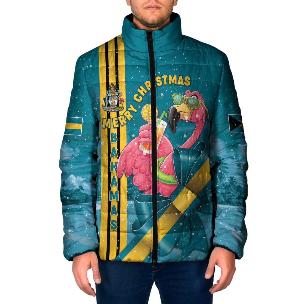 Bahamas Christmas Padded Jacket Merry Mingo Tropical Vibes - Wonder Print Shop