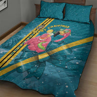 Bahamas Christmas Quilt Bed Set Merry Mingo Tropical Vibes - Wonder Print Shop