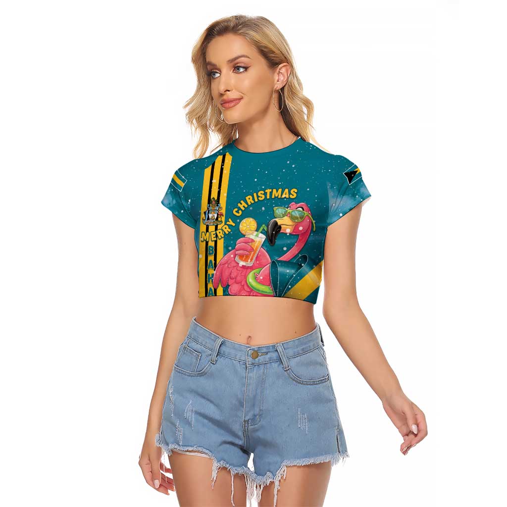 Bahamas Christmas Raglan Cropped T Shirt Merry Mingo Tropical Vibes - Wonder Print Shop