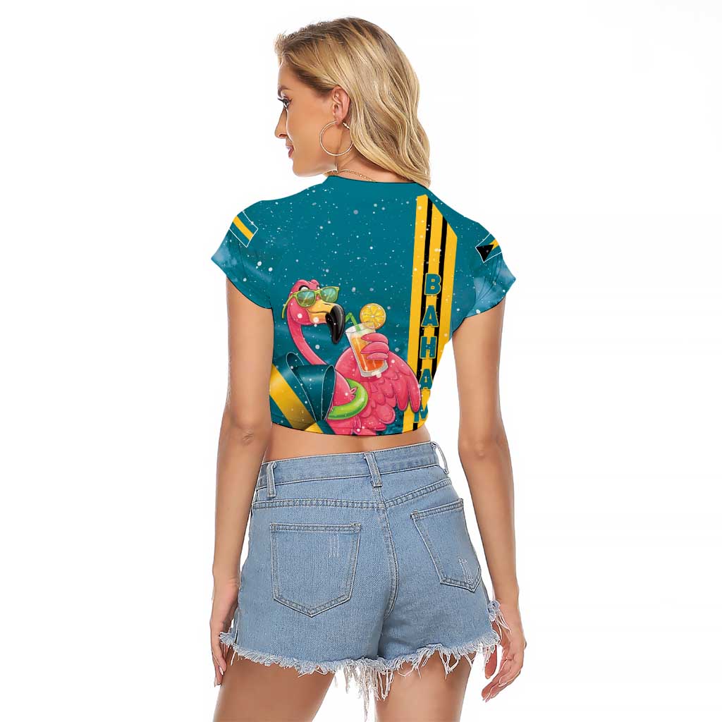 Bahamas Christmas Raglan Cropped T Shirt Merry Mingo Tropical Vibes - Wonder Print Shop